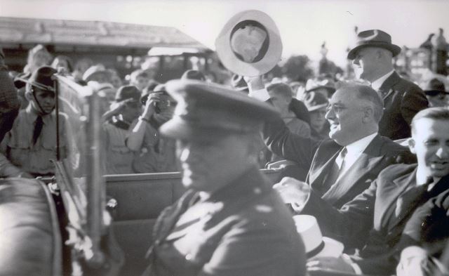 President Franklin D. Roosevelt arrives in Gettysburg to dedicate the Eternal Peace Light Memorial in 1938. Photo Courtesy: Adams County Historical Society.